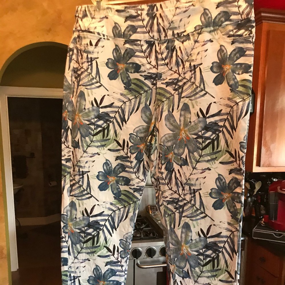 Soft Surroundings Floral Print False Jeans